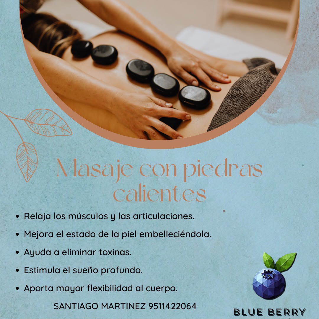 Masaje con piedras calientes Blueberry